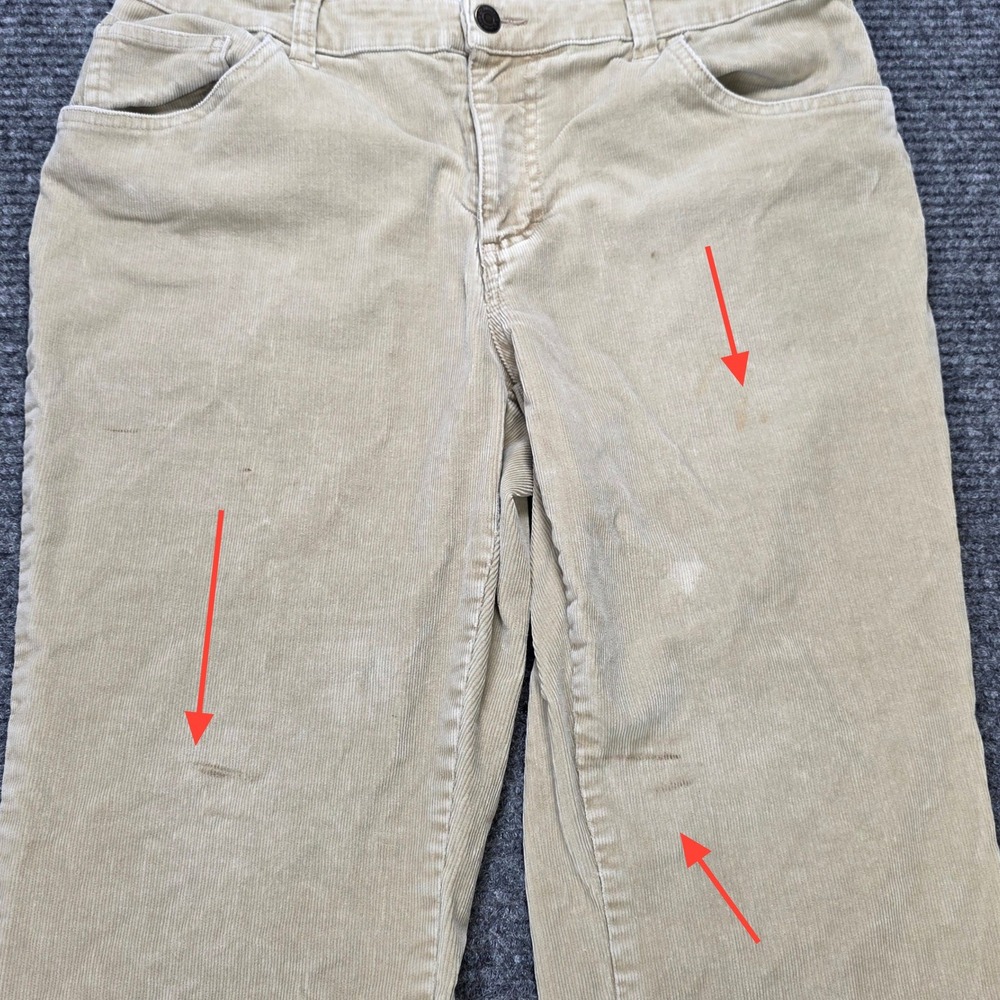 St. John's Bay Corduroy Straight Leg Pants Women's Size 12P Tan Beige Stretch - Picture 10 of 11